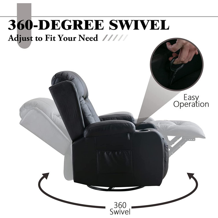 Aldrin manual outlet swivel recliner